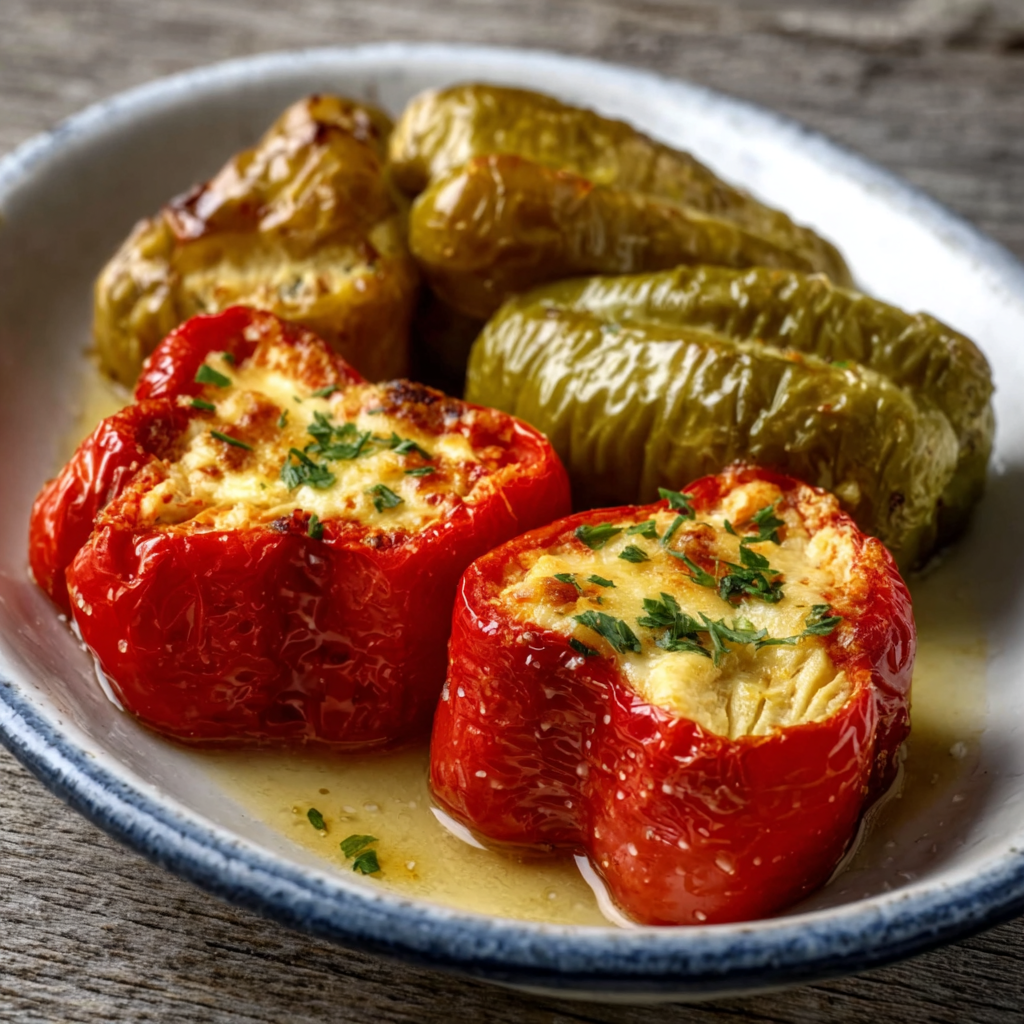 Arnoia Peppers Stuffed with Spanish Omelette and Tomato