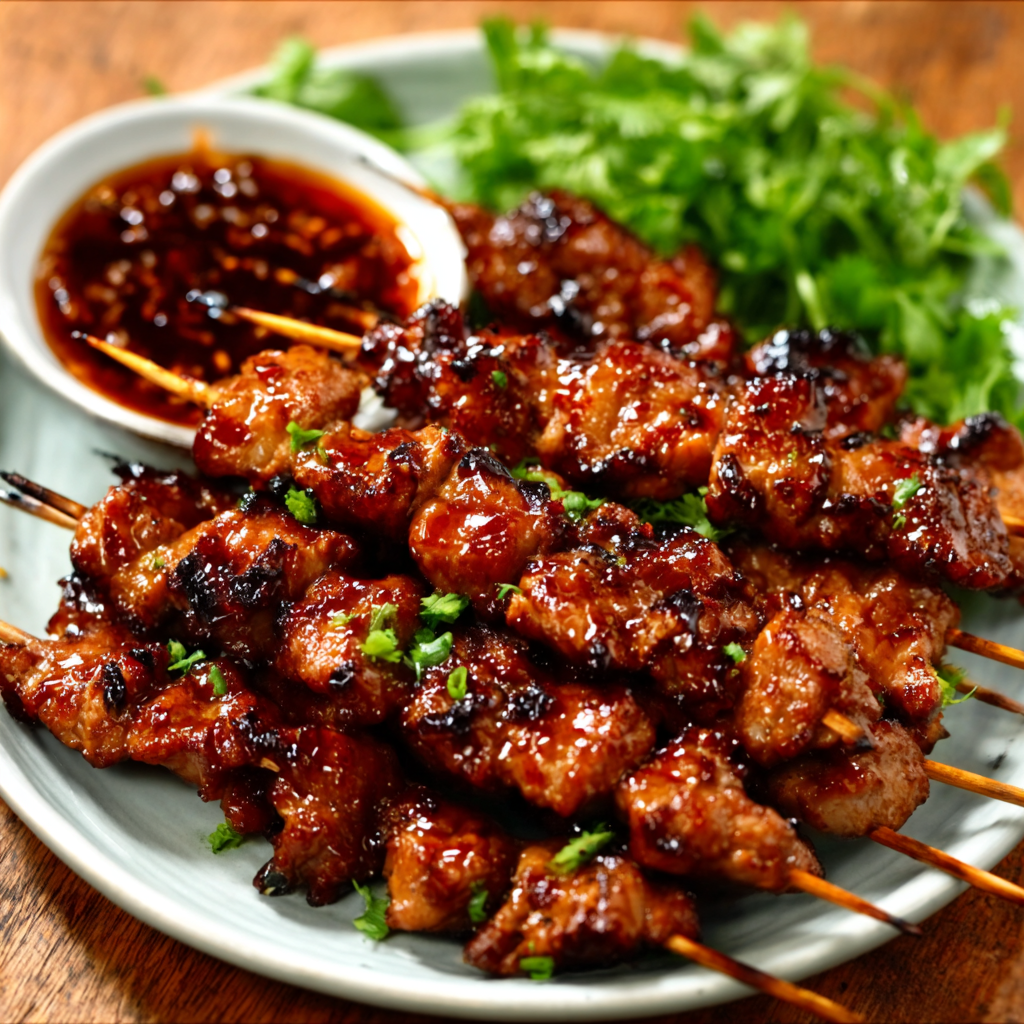 Barbecued Pork Skewers
