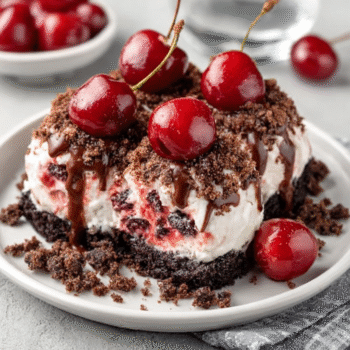 Black‑forest icebox cake pops with cherry‑cocoa drizzle