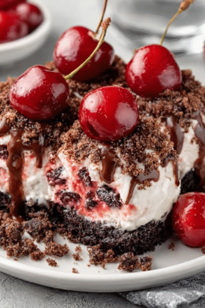 Black‑forest icebox cake pops with cherry‑cocoa drizzle