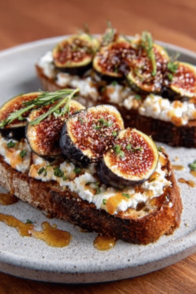 Caramelized Fig & Goat Cheese Tartines
