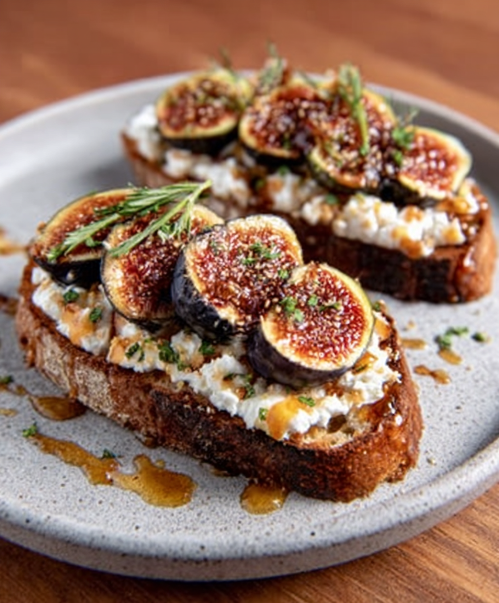 Caramelized Fig & Goat Cheese Tartines