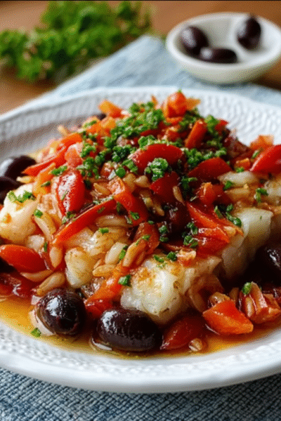 Catalan-Style Salted Cod Salad with Tomato and Olives (Esqueixada)