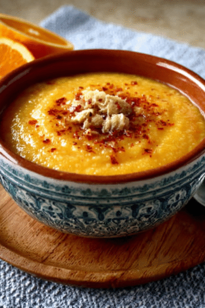Chilled Carrot and Orange Cream with Ginger