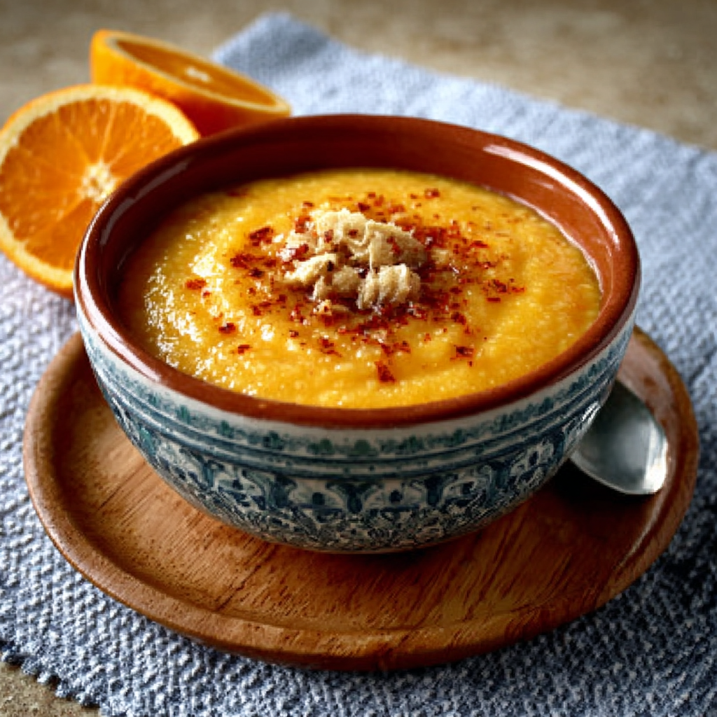 Chilled Carrot and Orange Cream with Ginger