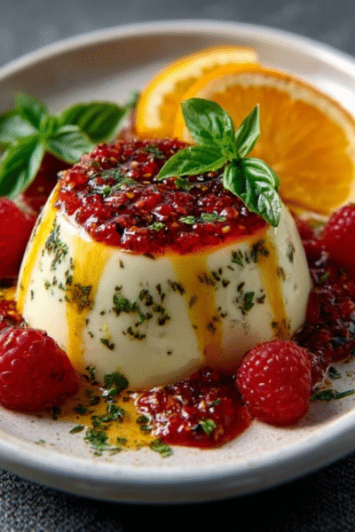 Citrus Basil Panna Cotta
