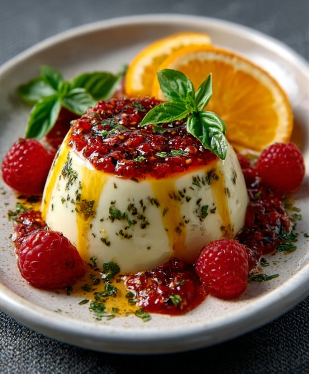 Citrus Basil Panna Cotta