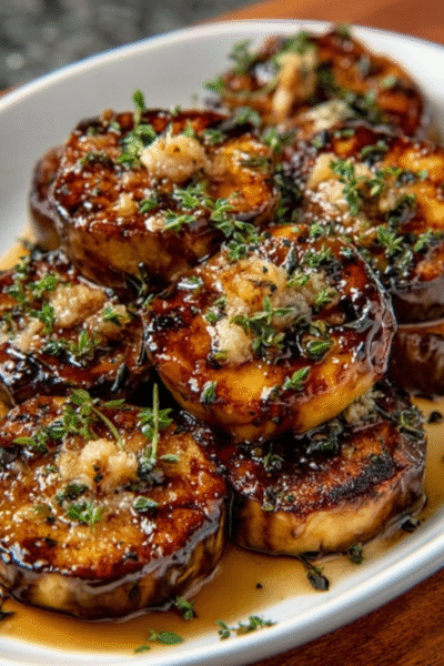 Coconut Tamarind Glazed Eggplant Bites