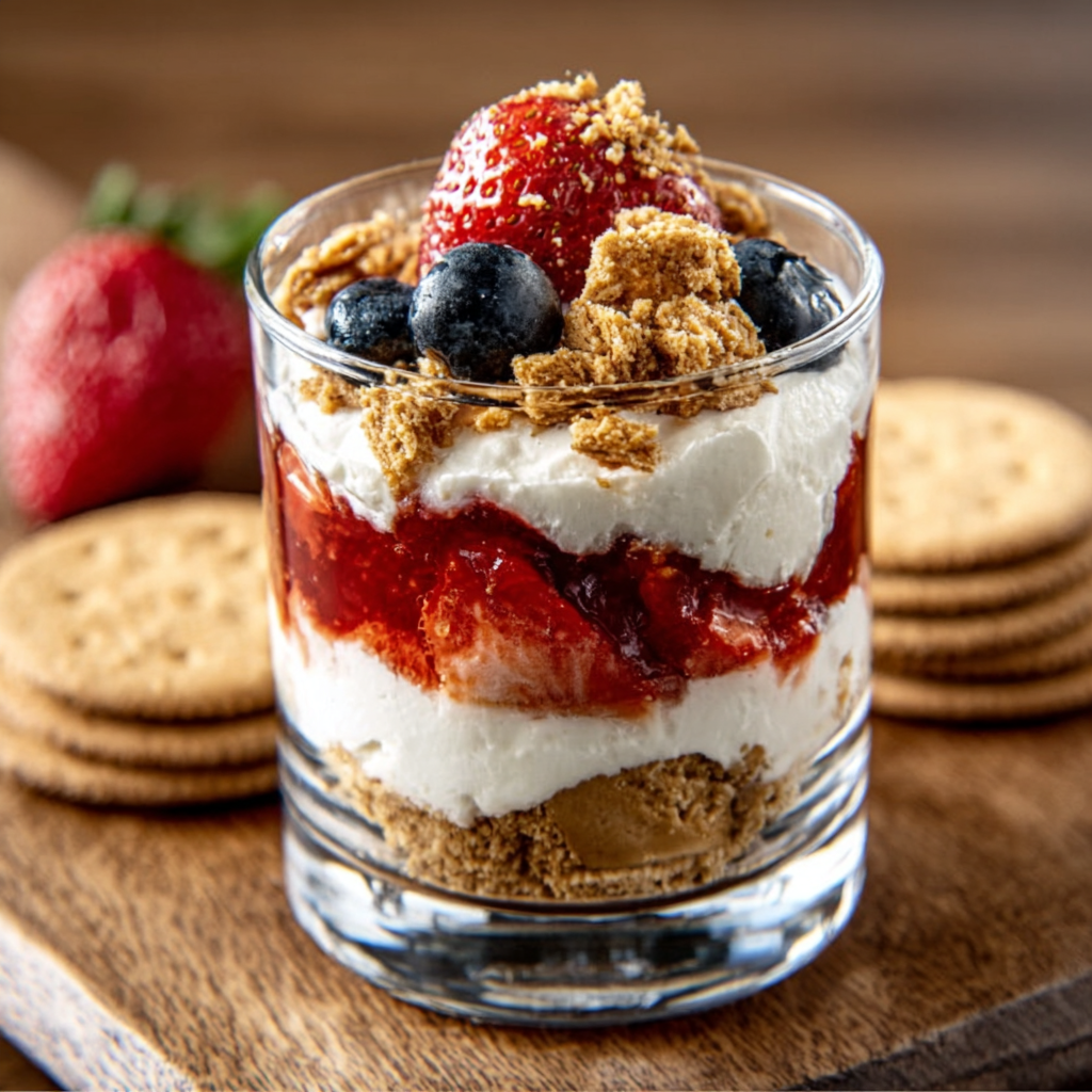 Cottage‑cheese protein parfait with layered berry crunch