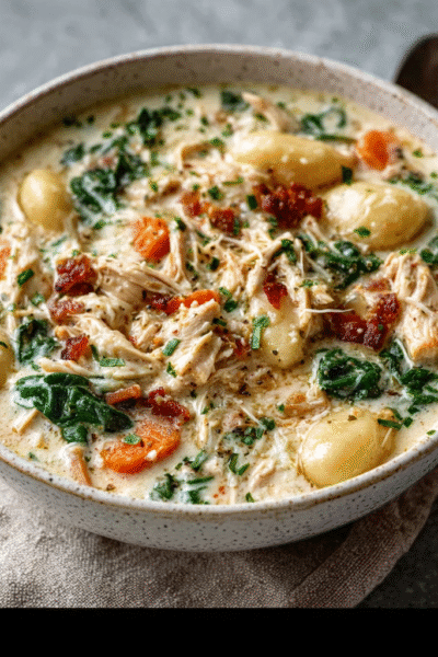 Creamy Crockpot Chicken Gnocchi Soup