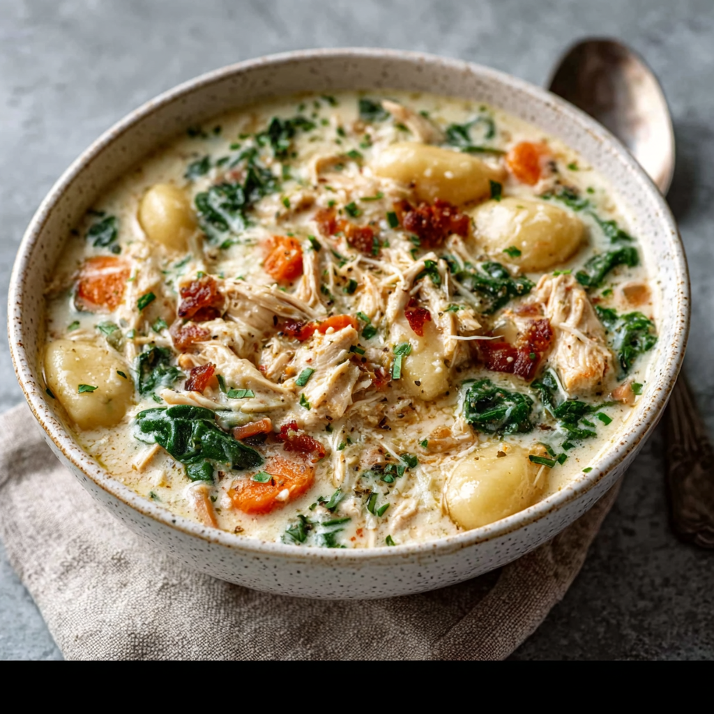 Creamy Crockpot Chicken Gnocchi Soup