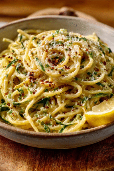 Crèmy Lemon Zucchini Pasta