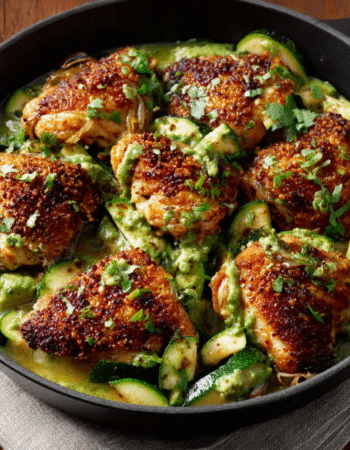 Crispy Chicken with Zucchini and Shallots