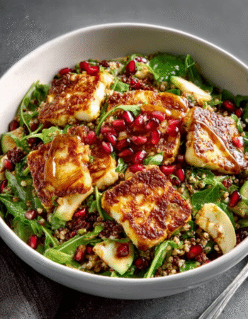 Crispy Halloumi & Pomegranate Grain Salad