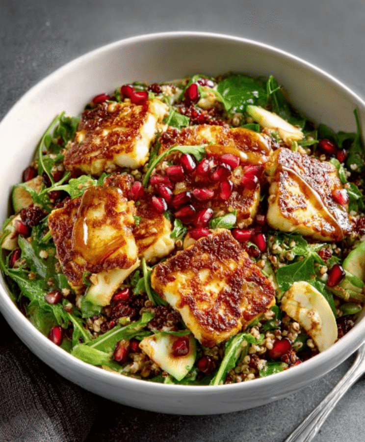 #1 Delicious Crispy Halloumi & Pomegranate Grain Salad you'll love! 5 Crispy Halloumi & Pomegranate Grain Salad