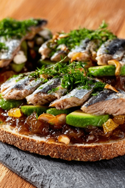 Crystal Bread Toast with Pickled Sardines and Citrus
