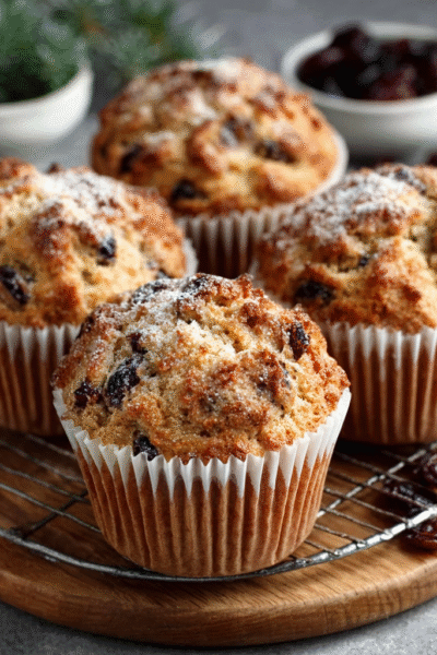 Easy Christmas Stollen Muffins