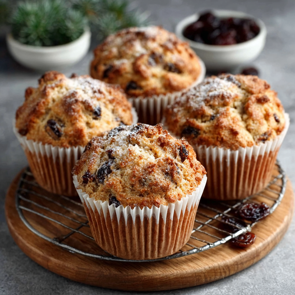 Easy Christmas Stollen Muffins