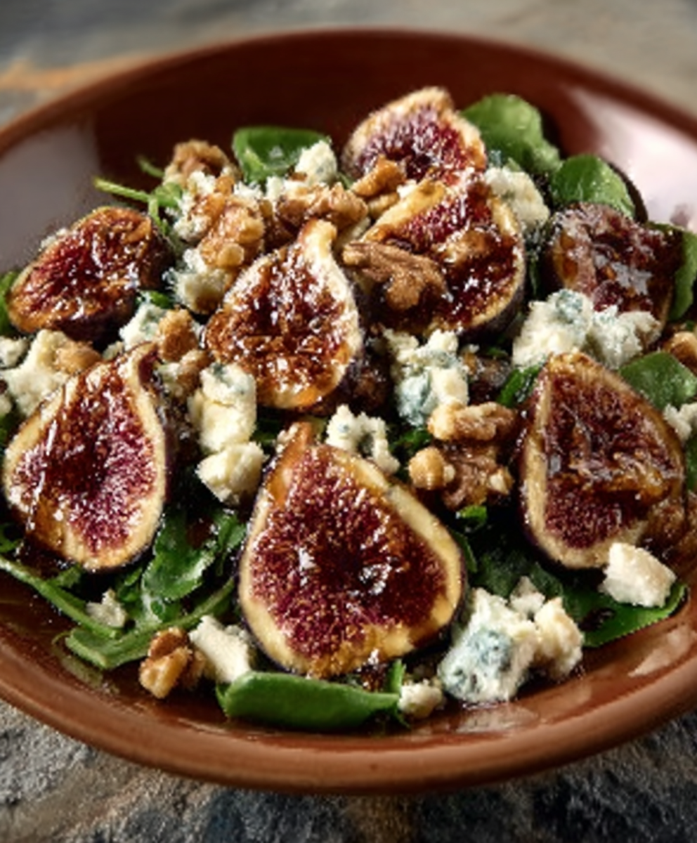 Fig Salad with Blue Cheese and Walnuts