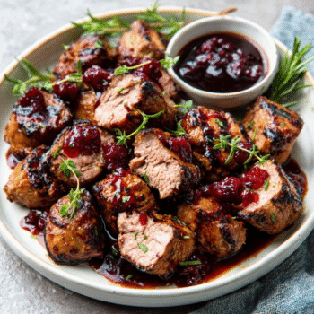 cherry-maple pork bites
