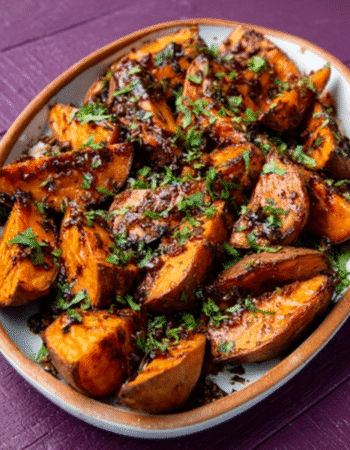 Harissa Honey Roasted Sweet Potatoes