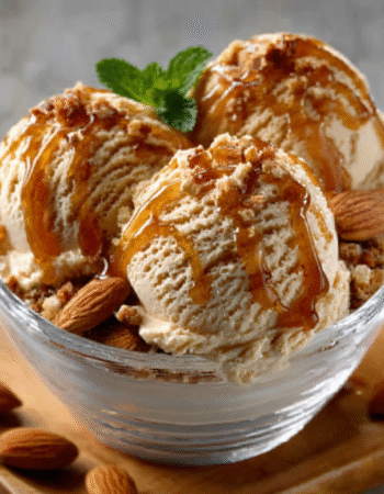 Honey and Rosemary Ice Cream with Toasted Almonds