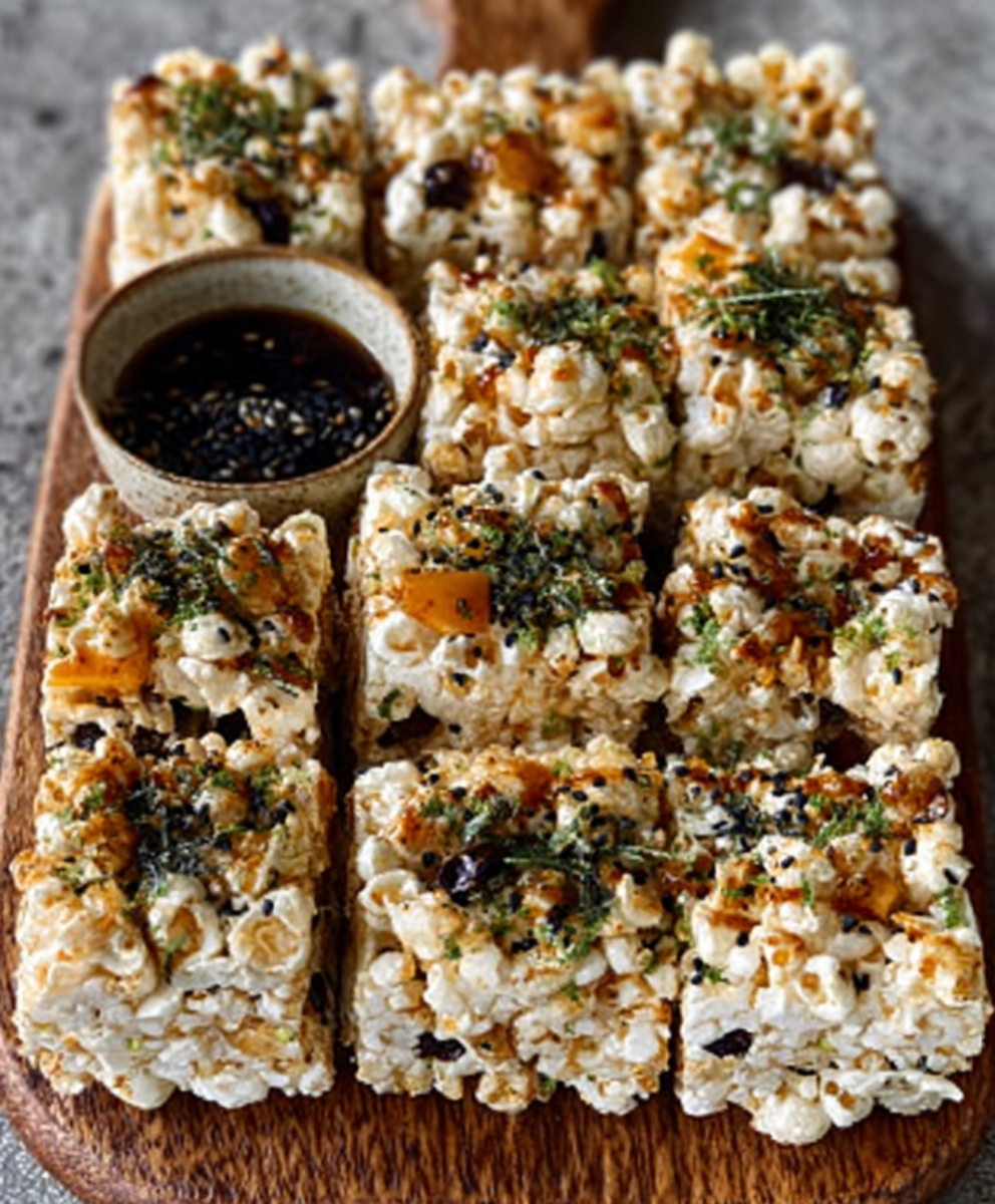 Japanese Furikake Popcorn Marshmallow Treats