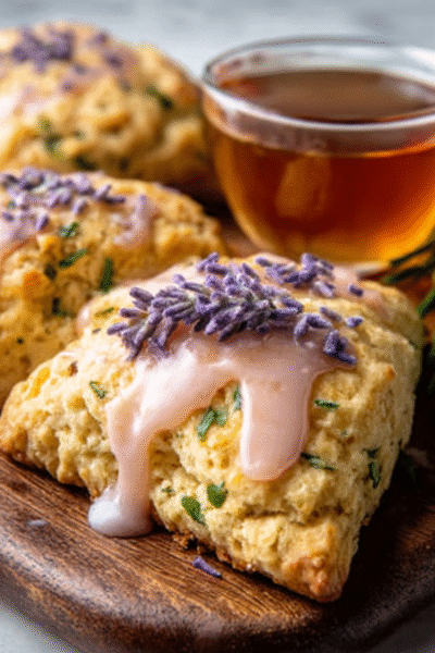 Lavender Honey Scones with Cardamom Glaze