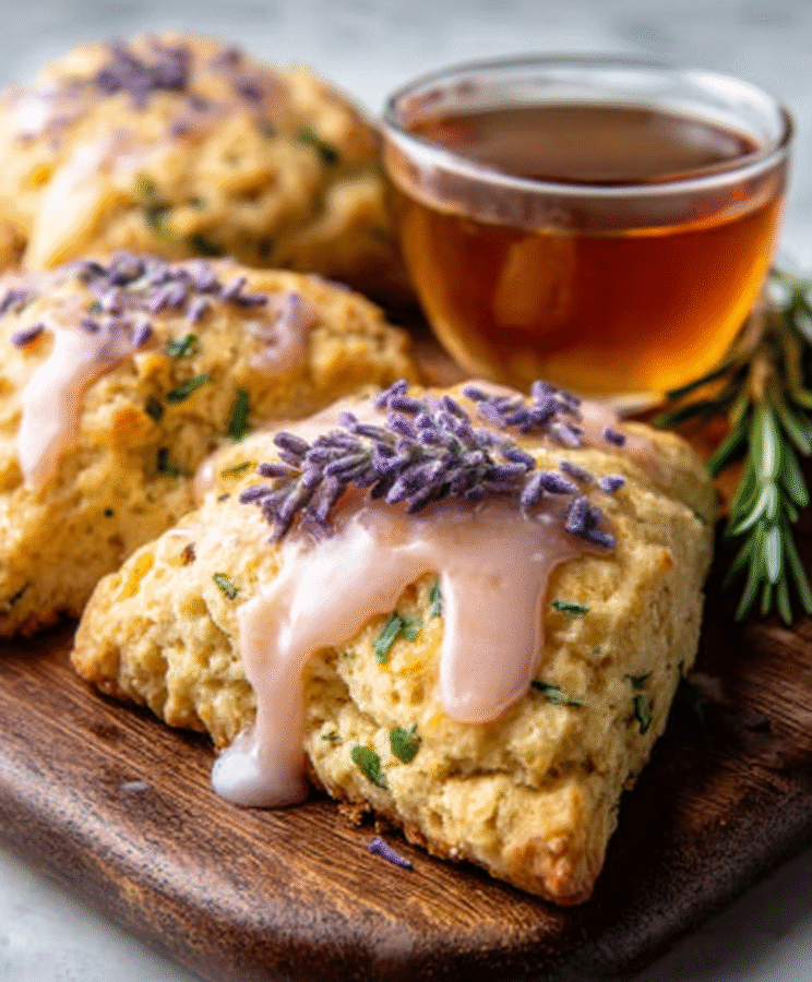 Lavender Honey Scones with Cardamom Glaze