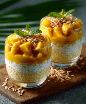 Mango Coconut Sago Dessert (Asian Tapioca Parfait)