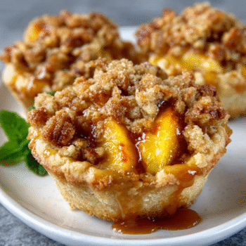 Mini Peach Crumble Pies