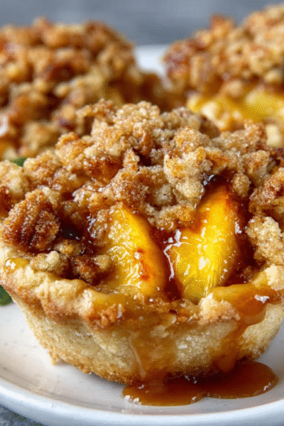 Mini Peach Crumble Pies