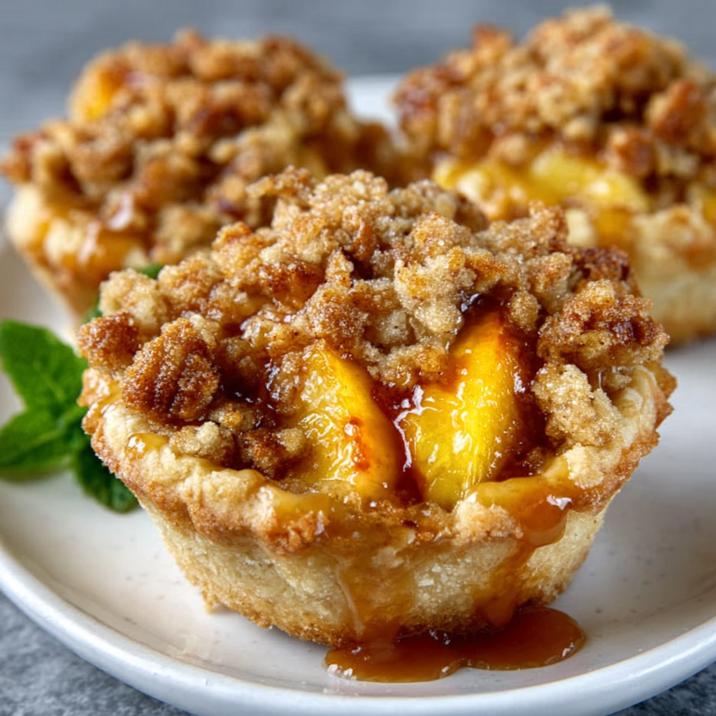 Mini Peach Crumble Pies