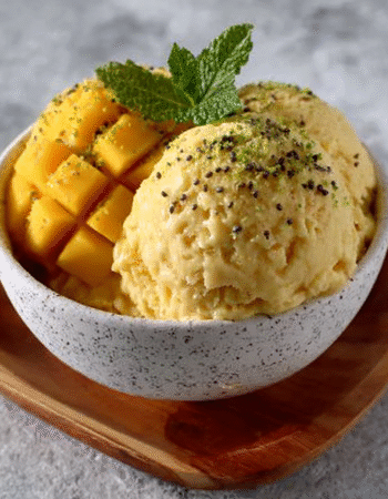 No-Churn Mango and Chia Ice Cream