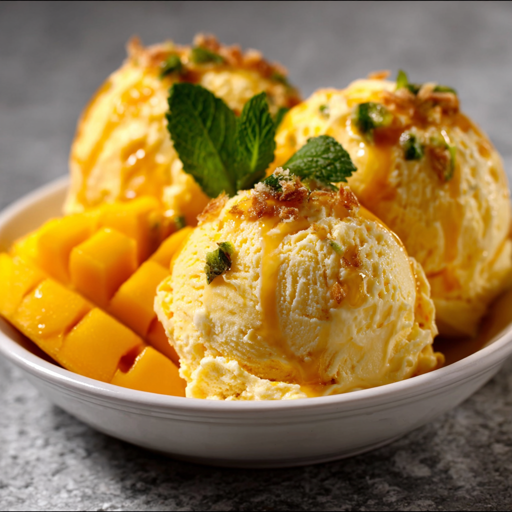 No‑Churn Mango Ice Cream