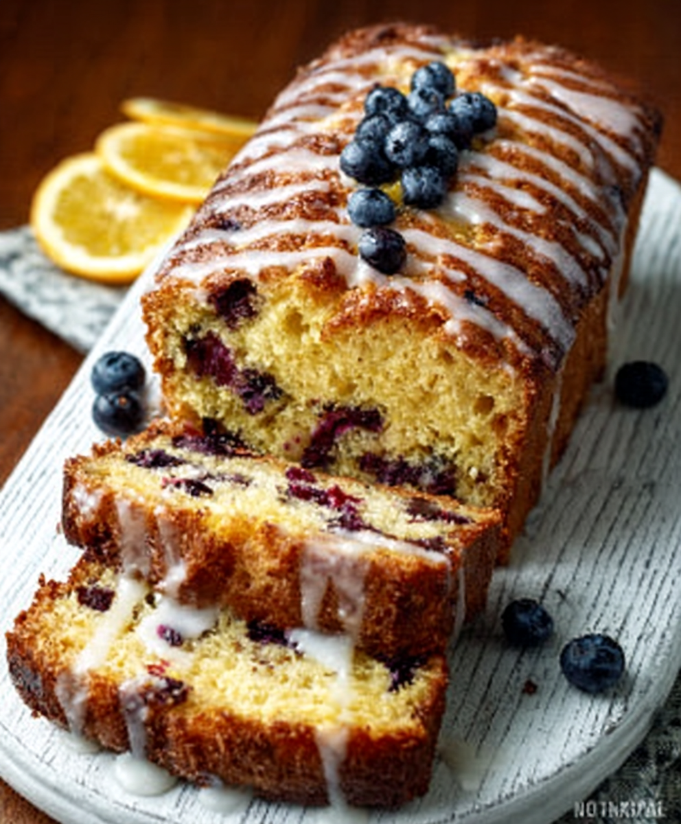 Orange Drizzle Loaf with Blueberries
