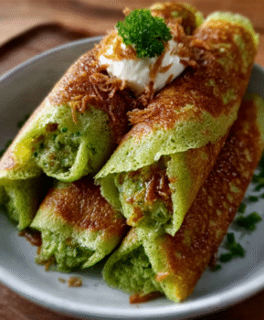 Pandan Coconut Cream Crepes