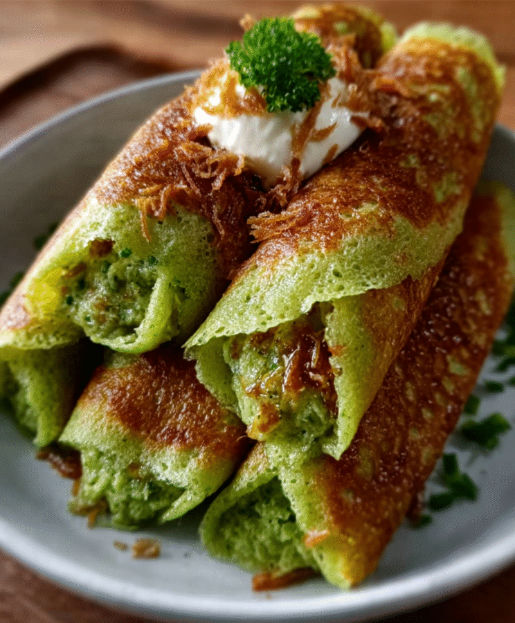 Pandan Coconut Cream Crepes