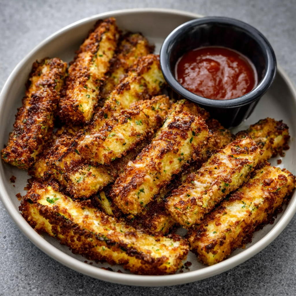 Parmesan‑Breadcrumb Zucchini Fries (Air-Fryer)