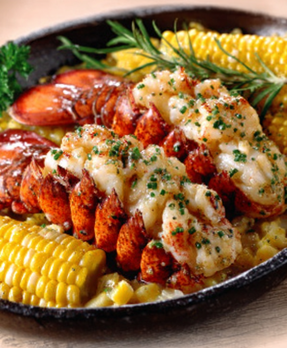 Poached Lobster & Corn with Tarragon Butter
