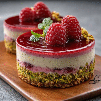 Raspberry Pistachio Mousse Cakes