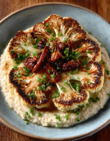 Roasted Cauliflower Steaks with Date Purée