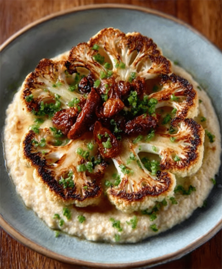 #1 Roasted Cauliflower Steaks with Date Purée: A Delicious Twist 5 Roasted Cauliflower Steaks with Date Purée