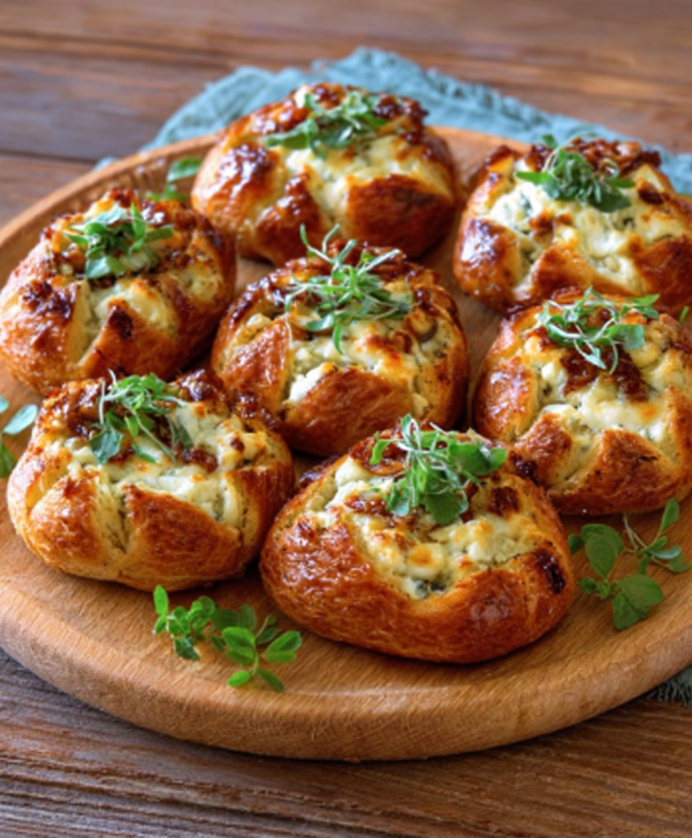 Rolls Stuffed with Mushrooms and Goat Cheese