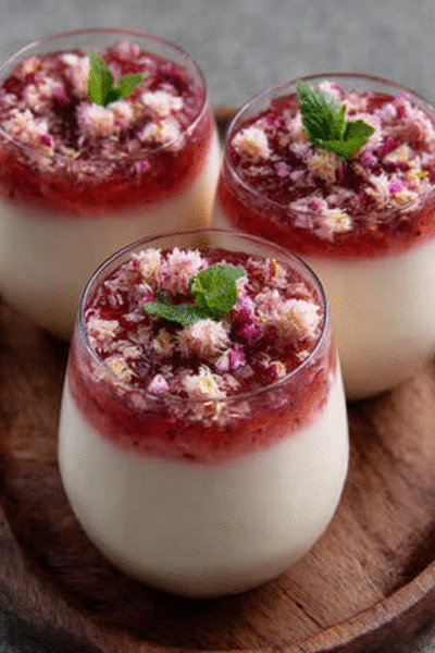 Rose Lychee Jelly Pudding Cups