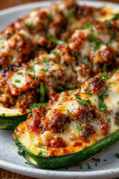 STUFFED Zucchini Boats
