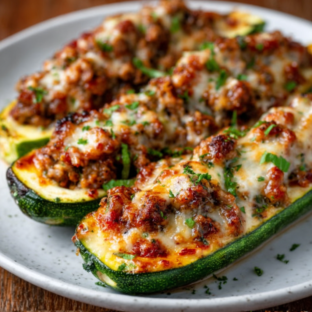 STUFFED Zucchini Boats