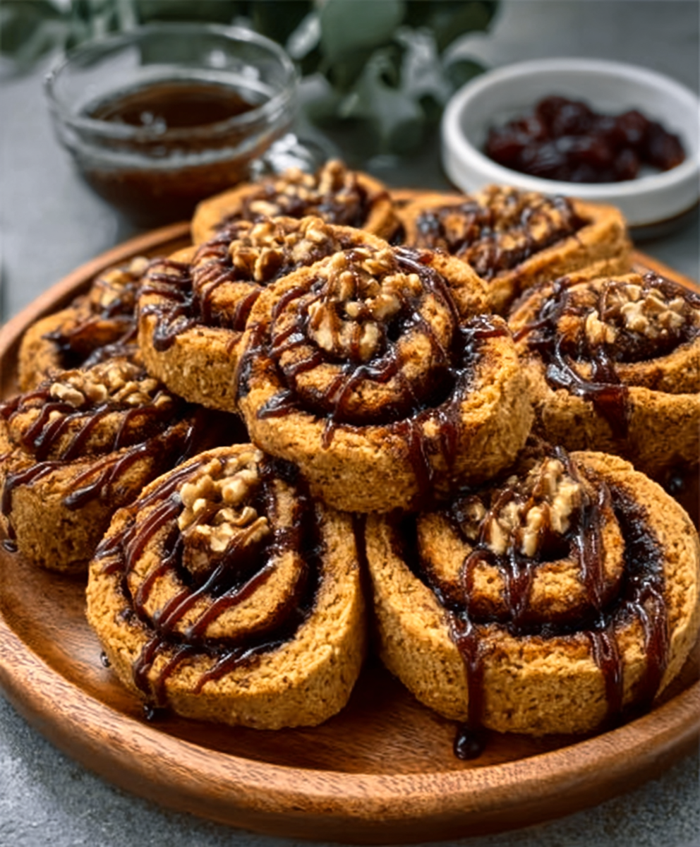 Salted Caramel Date & Walnut Spiral Rolls