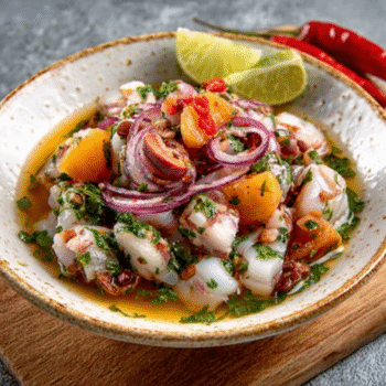 Current image: Sea Bass Ceviche with Nectarine and Cilantro