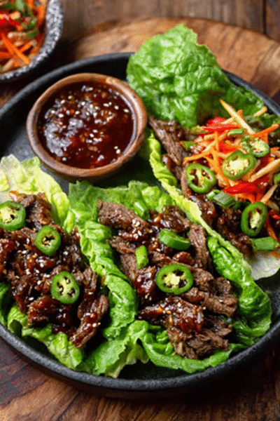 Sesame Tamarind Beef Bulgogi Lettuce Wraps